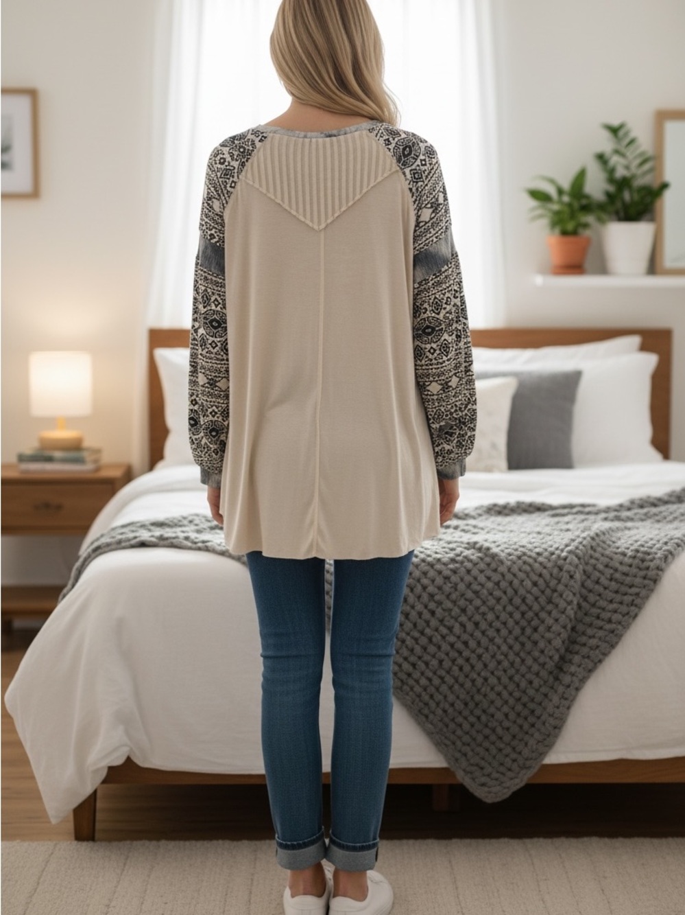 POL Aztec Print Beige Blouse - Picture 4 of 11
